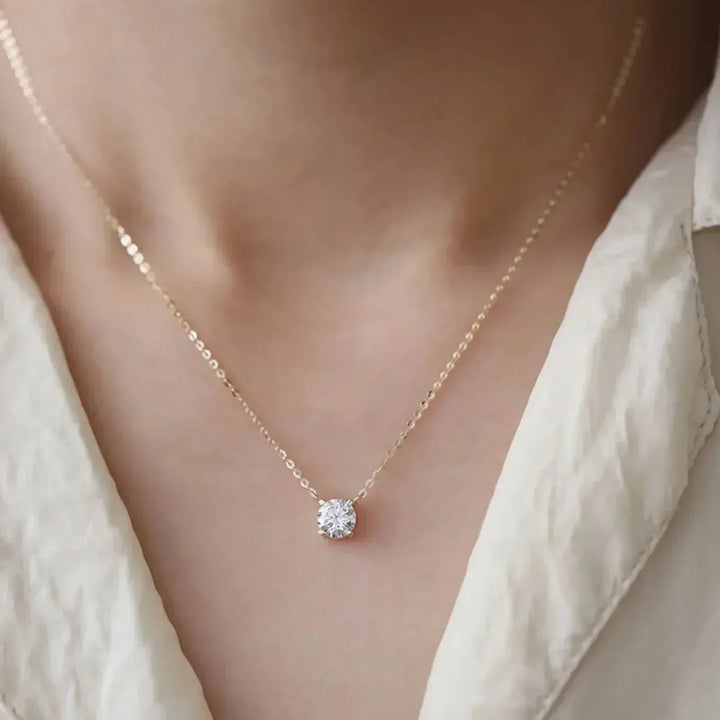 Rafaela - Collar de zirconio con baño de oro de 18K en plata