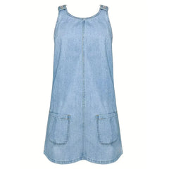 Honorata · Vestido de mezclilla sin mangas con fruncidos - Raúl & Sara Madrid