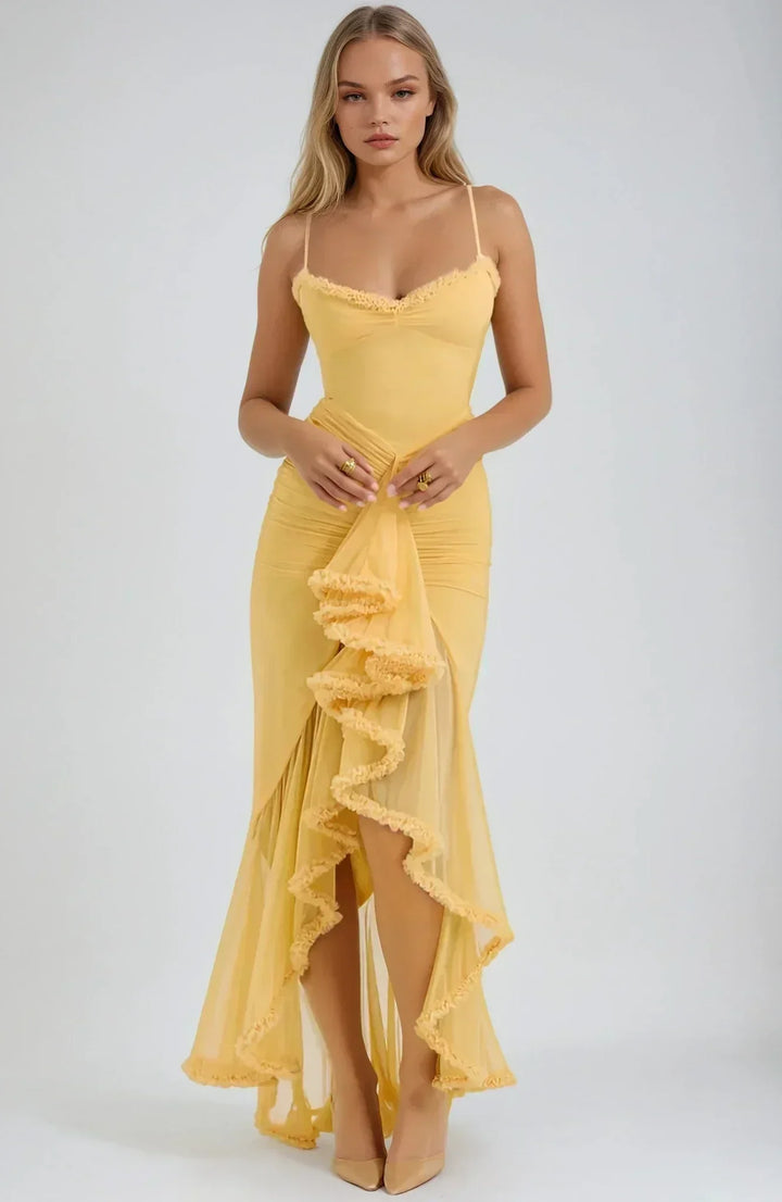 Chloe™ | Vestido amarillo de malla