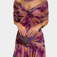Vestido largo floral con escote en v - Raúl & Sara Madrid