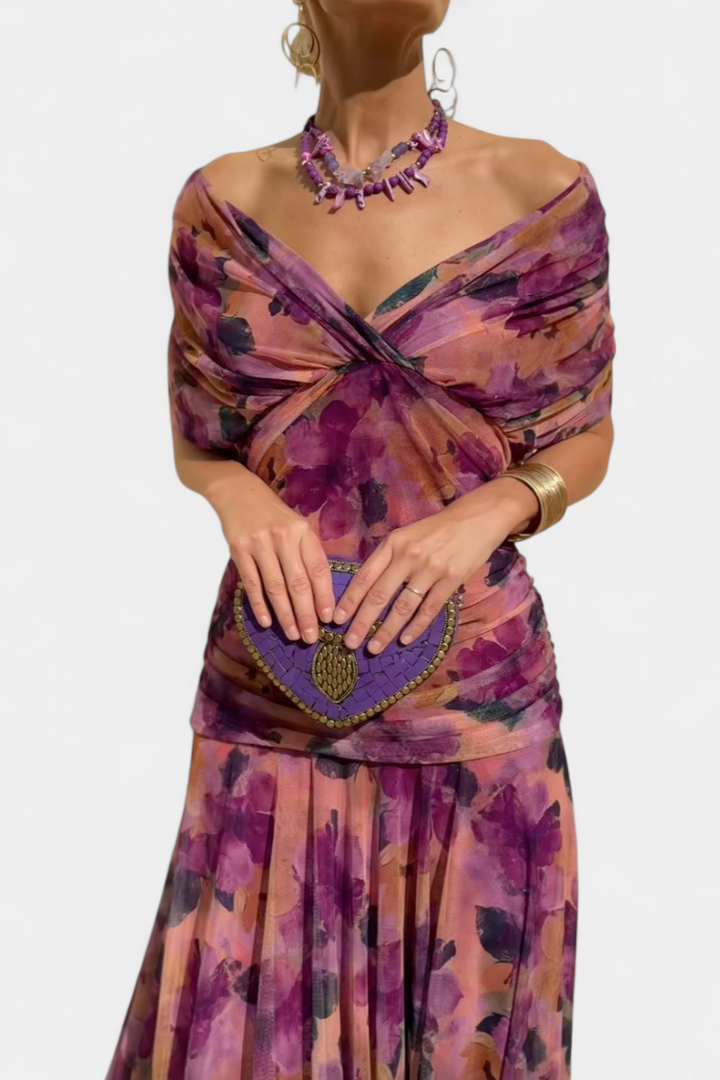Alondra™ | Vestido largo floral con escote en V