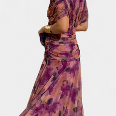 Vestido largo floral con escote en v - Raúl & Sara Madrid
