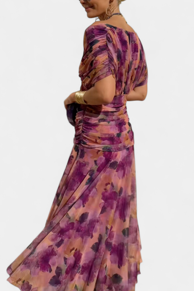 Alondra™ | Vestido largo floral con escote en V