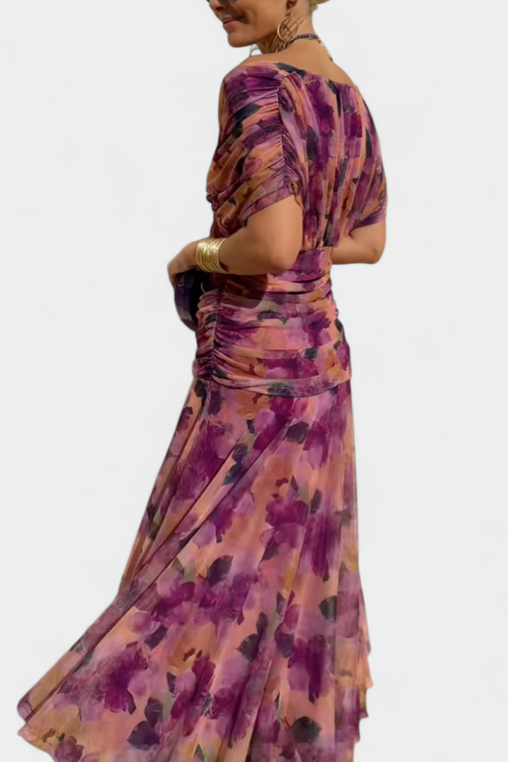 Alondra™ | Vestido largo floral con escote en V