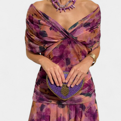 Vestido largo floral con escote en v - Raúl & Sara Madrid