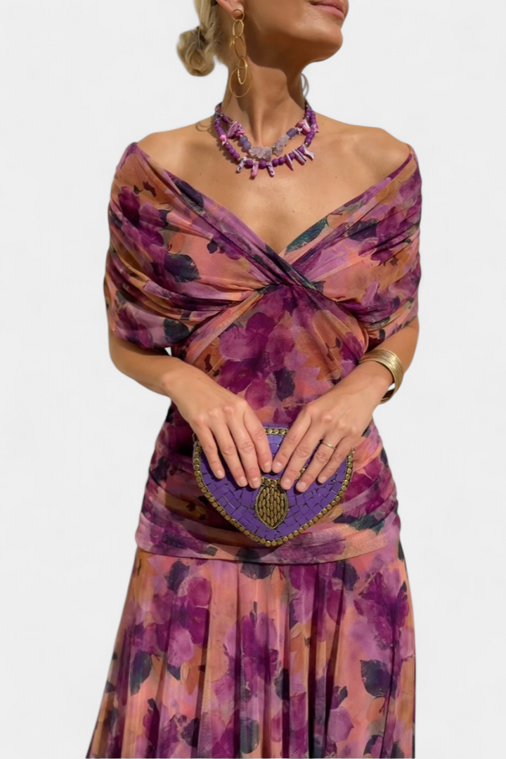Alondra™ | Vestido largo floral con escote en V