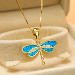 Collar dorado en forma de mariposa con ópalo - Raúl & Sara Madrid