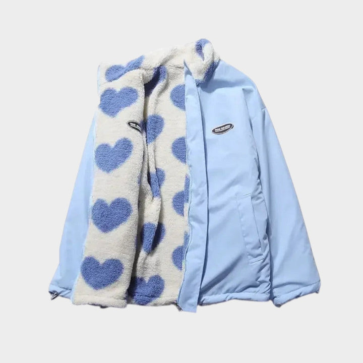 Dianne™ | Chaqueta Reversible con Estampado de Corazones y Diseño Confortable