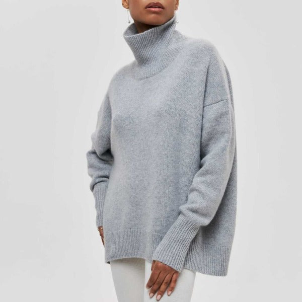 Katrielle - Snug High-Neck Knit Sweater