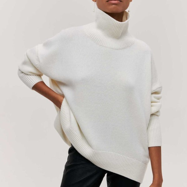 Katrielle - Snug High-Neck Knit Sweater