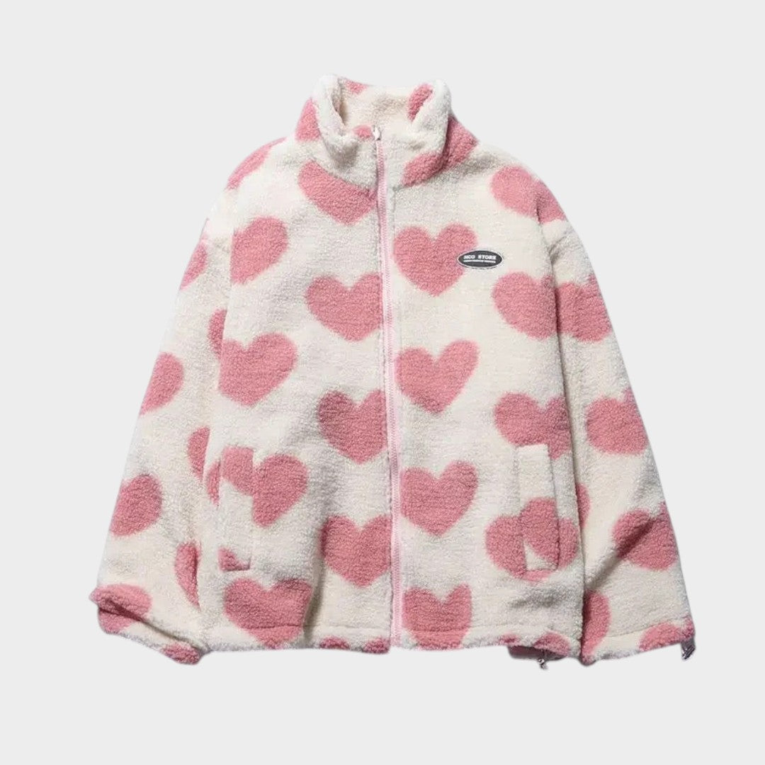 Dianne™ | Chaqueta Reversible con Estampado de Corazones y Diseño Confortable