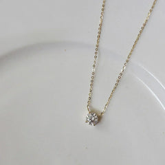 Collar de zirconio con baño de oro de 18k en plata - Raúl & Sara Madrid