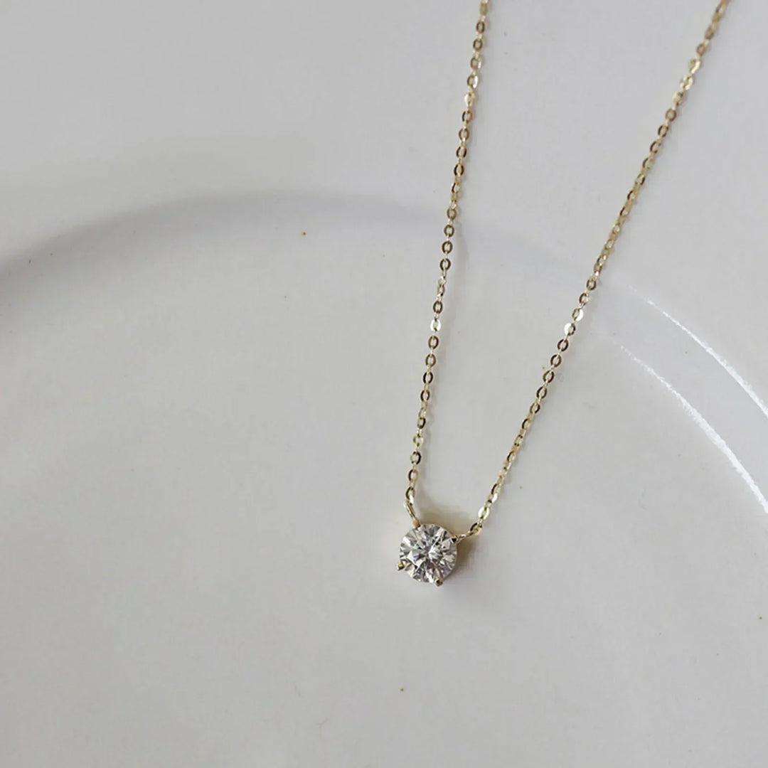 Rafaela - Collar de zirconio con baño de oro de 18K en plata