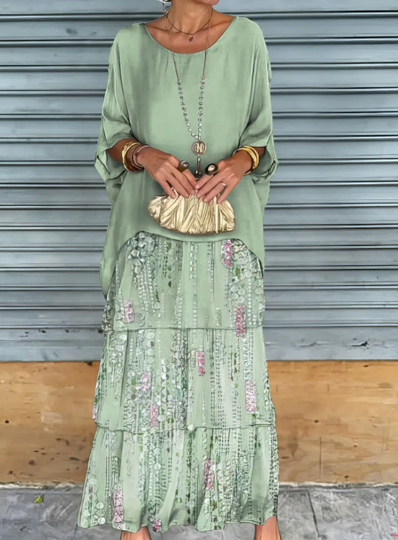Sofía | Vestido largo fluido con volantes