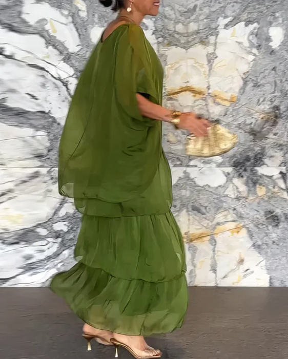 Sofía | Vestido largo fluido con volantes