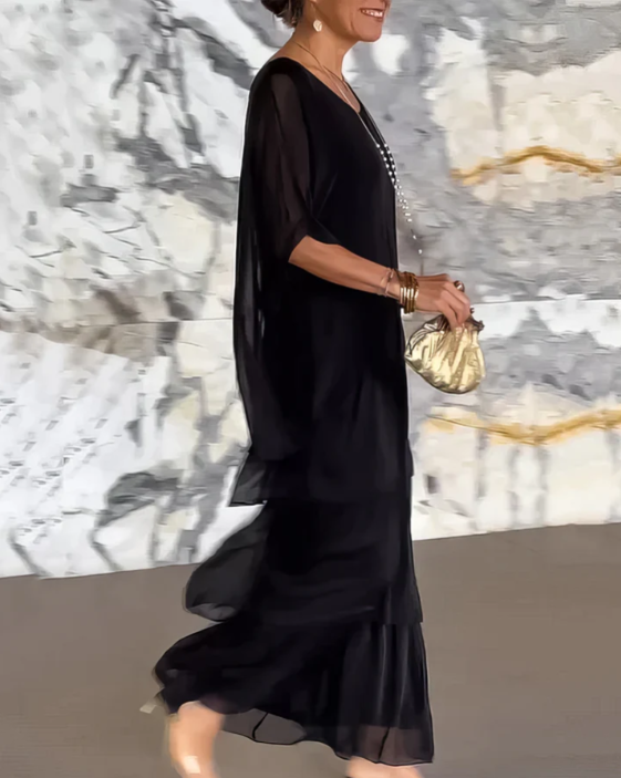 Sofía | Vestido largo fluido con volantes