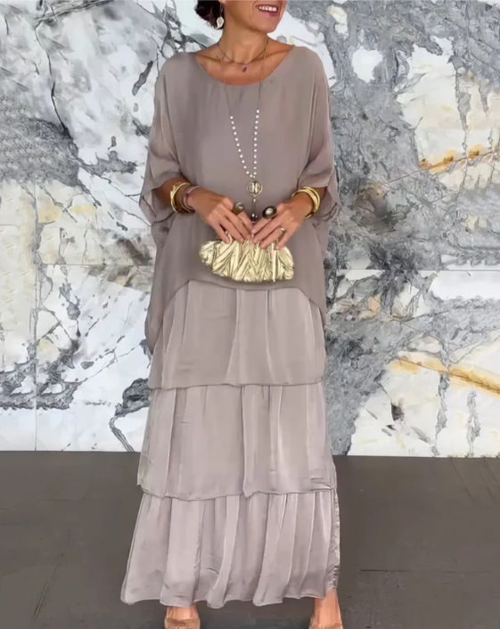 Sofía | Vestido largo fluido con volantes