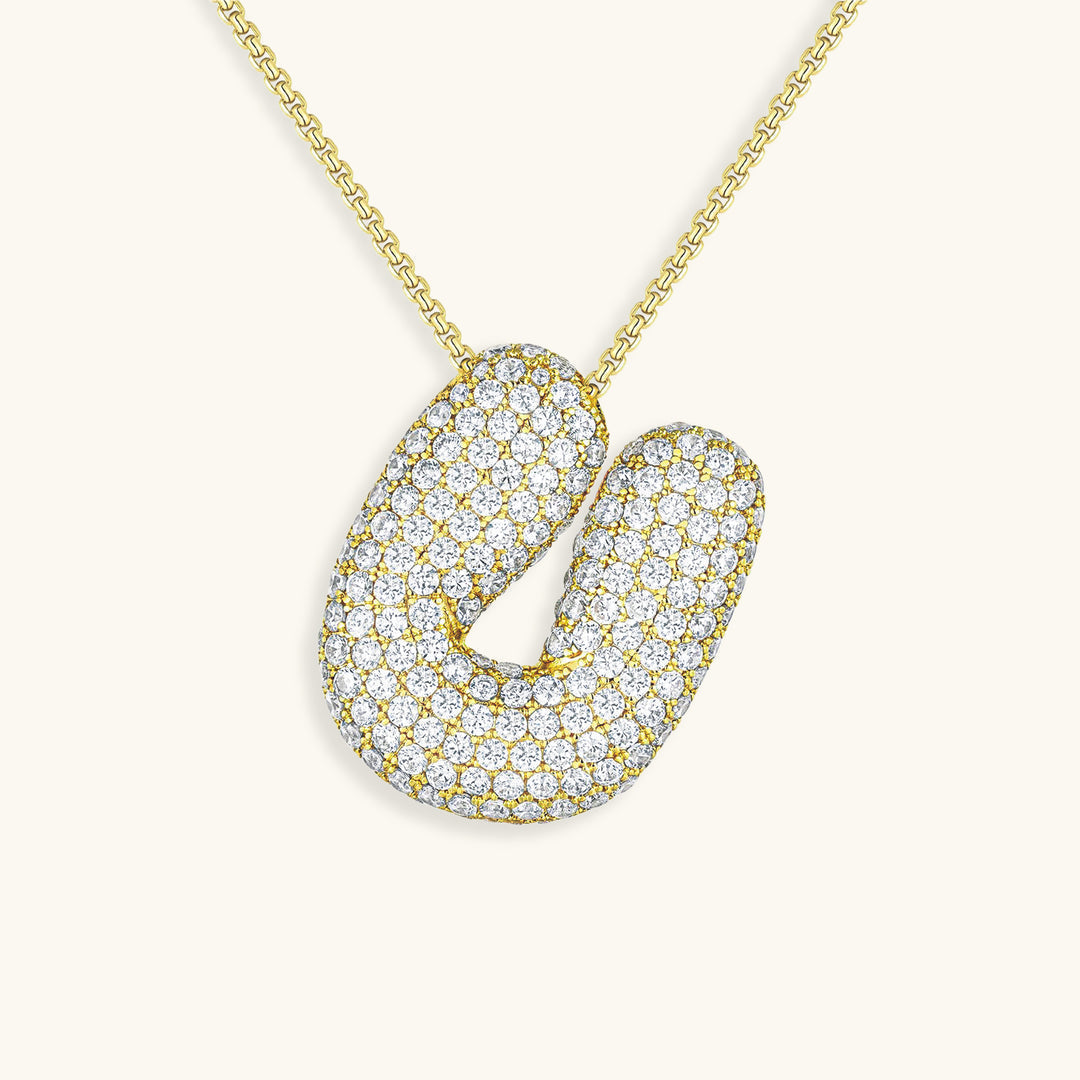 Melanie – Doble corazón en collar dorado