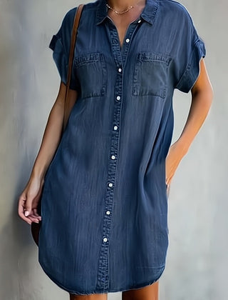 Venancia · Vestido corto tipo chemise de manga corta con botones - Raúl & Sara Madrid