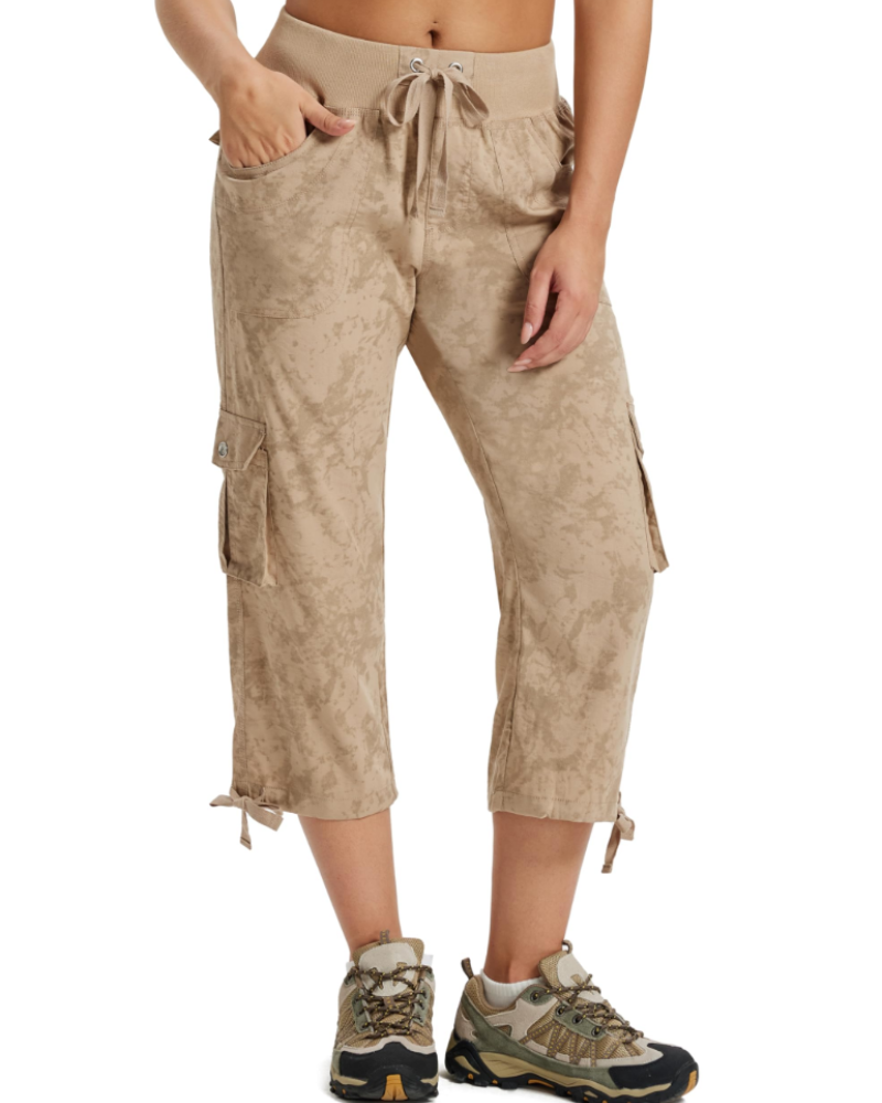 Maribel Pantalon Cargo Capri Femme 3/4 – Léger, Respirant, Séchage Rapide & 6 Poches