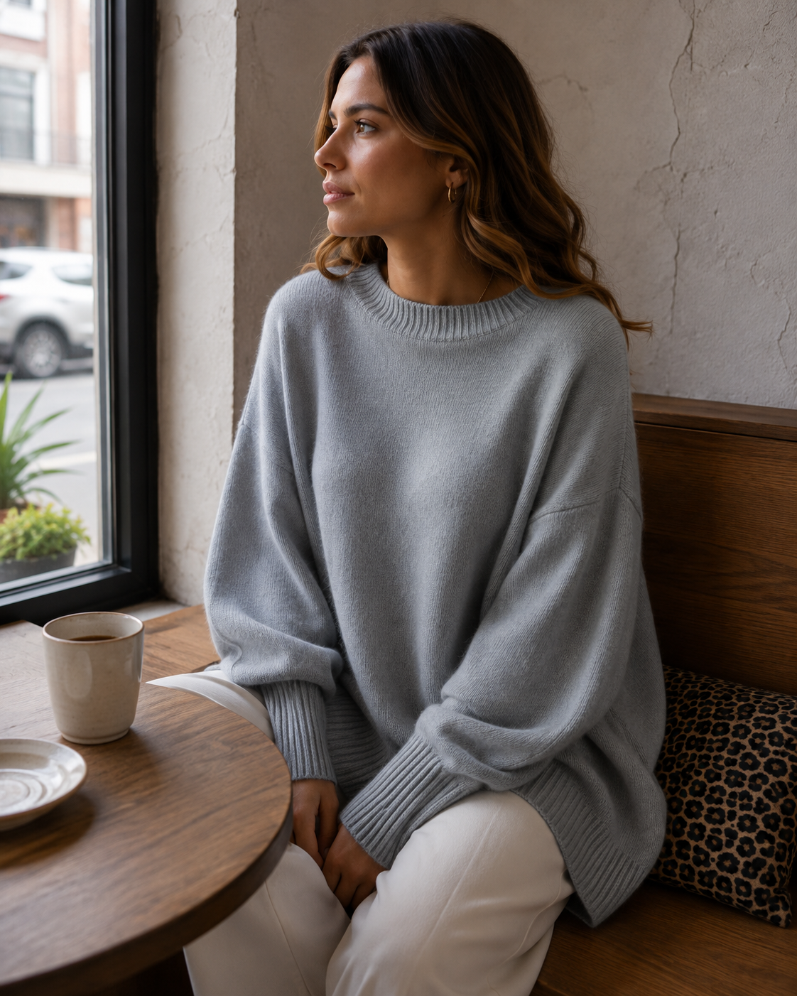 Blythe Pull Poncho Femme – Maille Douce, Manches Chauve-Souris & Ourlet Asymétrique