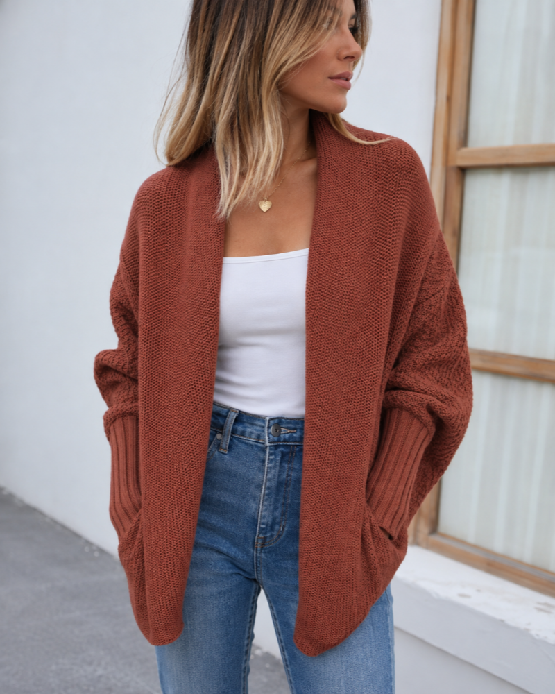 Romilly Cardigan Femme – Maille Douce, Coupe Ample & Devant Ouvert