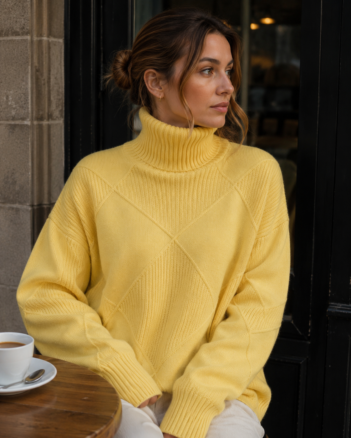 Marlowe Pull Oversize Femme – Col Montant, Maille Épaisse & Coupe Ample