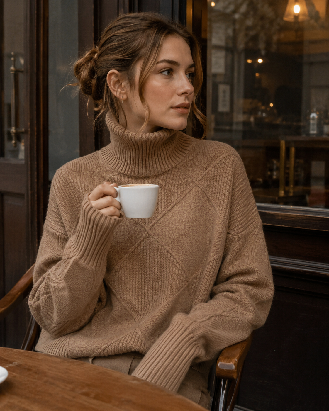Marlowe Pull Oversize Femme – Col Montant, Maille Épaisse & Coupe Ample