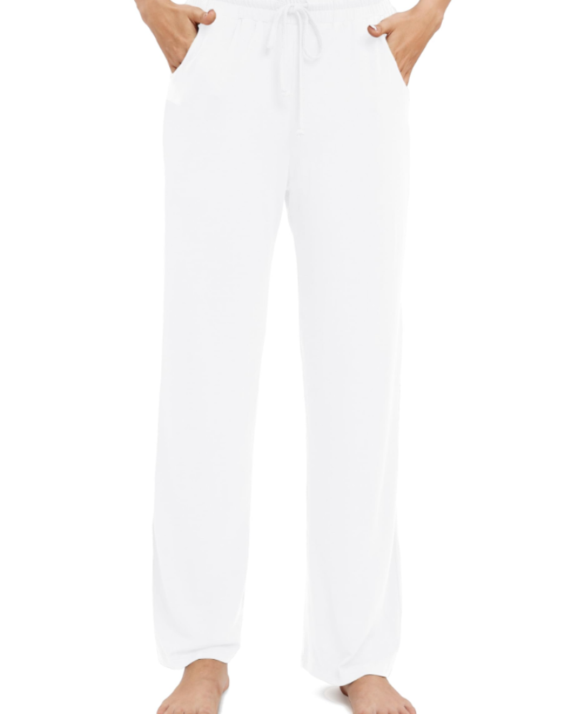 Amelina · Pantalón recto elástico con cintura de cordón y bolsillos