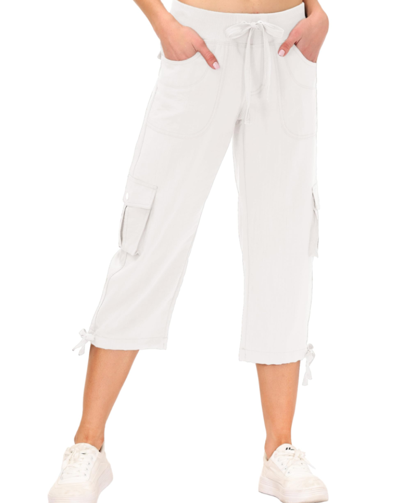 Maribel Pantalon Cargo Capri Femme 3/4 – Léger, Respirant, Séchage Rapide & 6 Poches