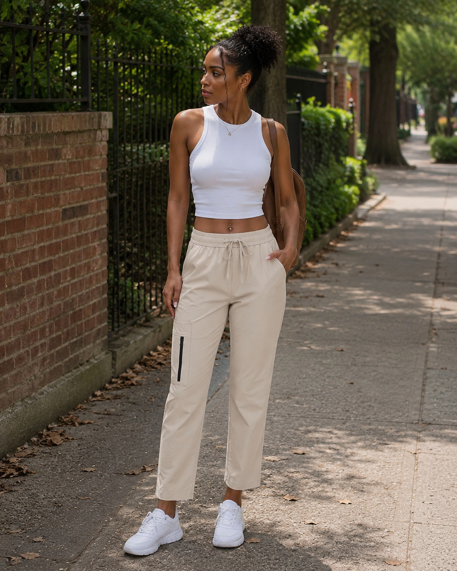 Chloé · Pantalón cargo ligero e impermeable con cintura elástica