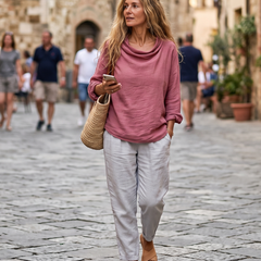 Grace · Blusa de lino y algodón