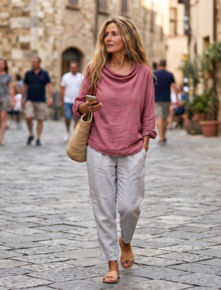 Grace · Blusa de lino y algodón