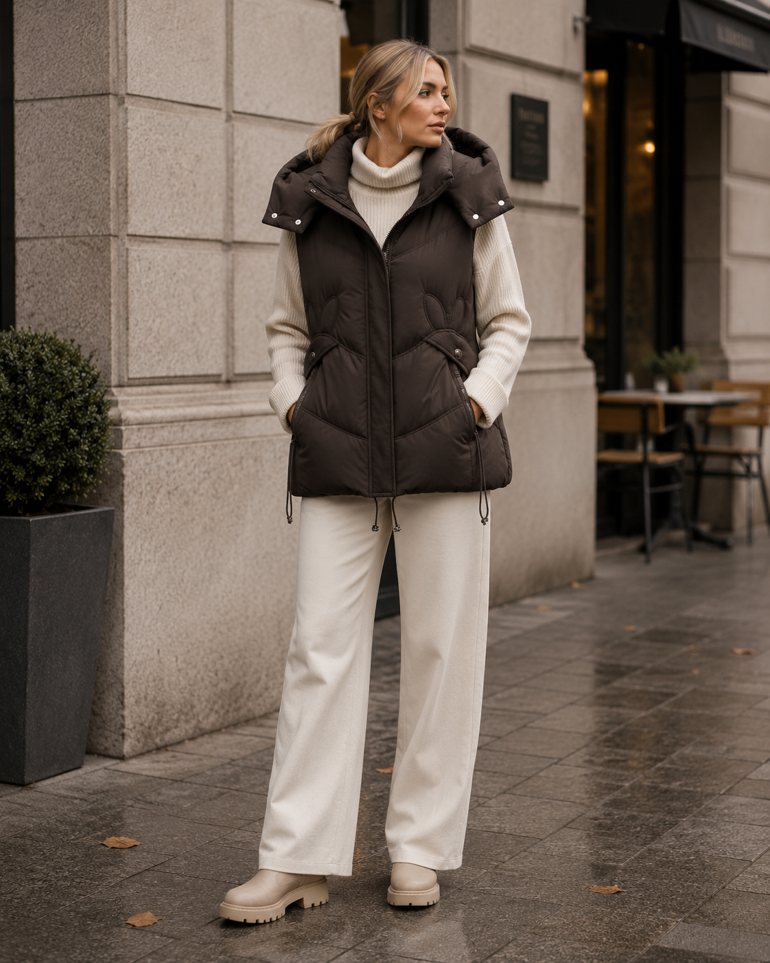 Maisie Gilet à Capuche Femme – Sans Manches, Capuche Amovible & Coupe Épaisse