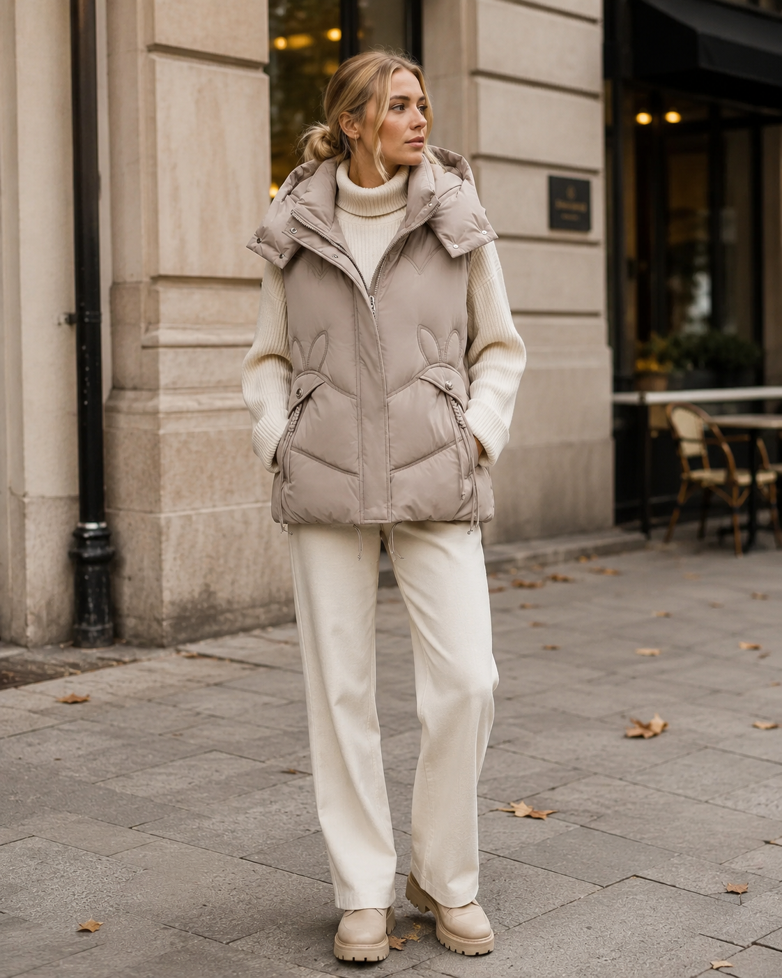 Maisie Gilet à Capuche Femme – Sans Manches, Capuche Amovible & Coupe Épaisse