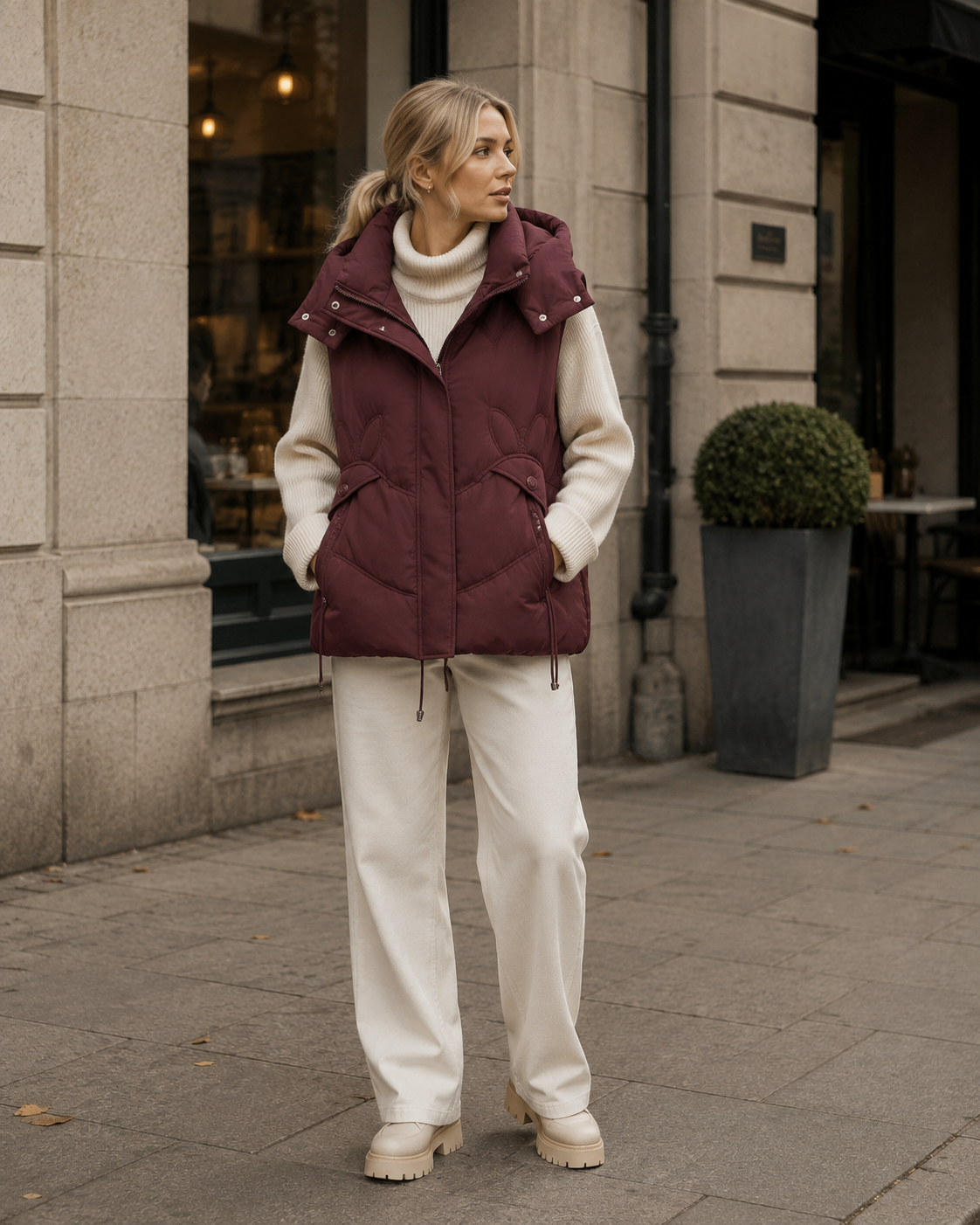 Maisie Gilet à Capuche Femme – Sans Manches, Capuche Amovible & Coupe Épaisse