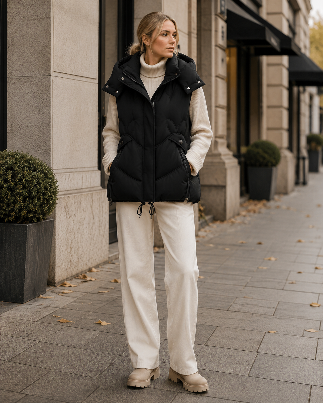Maisie Gilet à Capuche Femme – Sans Manches, Capuche Amovible & Coupe Épaisse