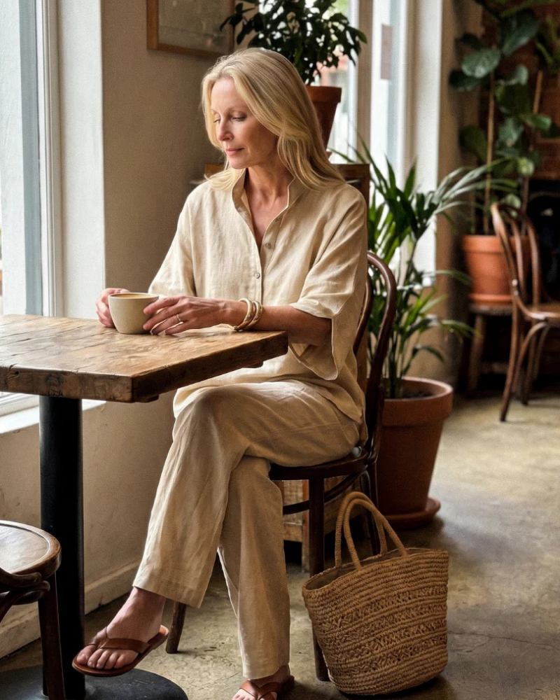 Avery · Conjunto de lino y algodón