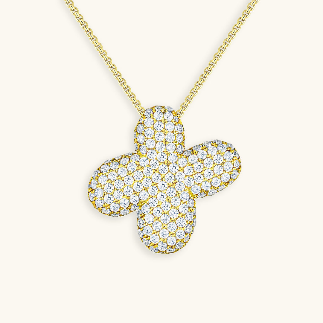 Melanie – Doble corazón en collar dorado