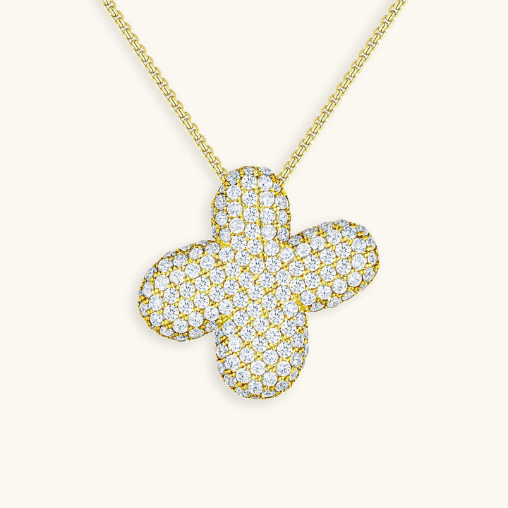 Melanie – Doble corazón en collar dorado