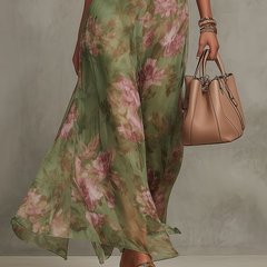 Vestido maxi halter floral elegante - Raúl & Sara Madrid
