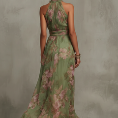 Vestido maxi halter floral elegante - Raúl & Sara Madrid