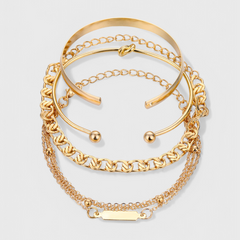 Conjunto de 4 pulseras de cadena metálica - Raúl & Sara Madrid
