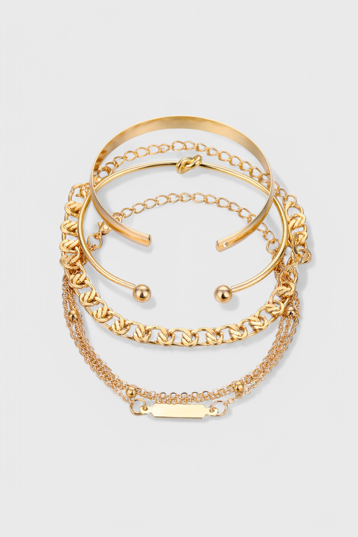 Conjunto de 4 pulseras de cadena metálica - Raúl & Sara Madrid