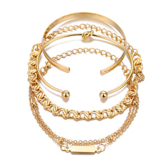 Conjunto de 4 pulseras de cadena metálica - Raúl & Sara Madrid