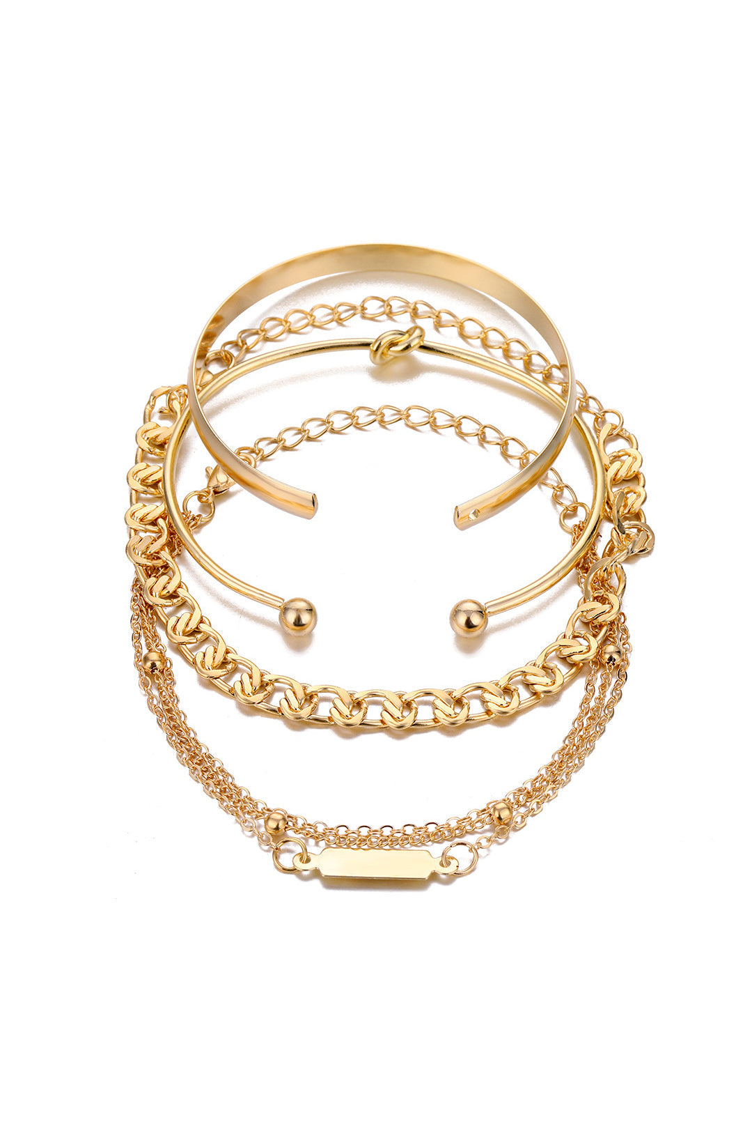Conjunto de 4 pulseras de cadena metálica - Raúl & Sara Madrid