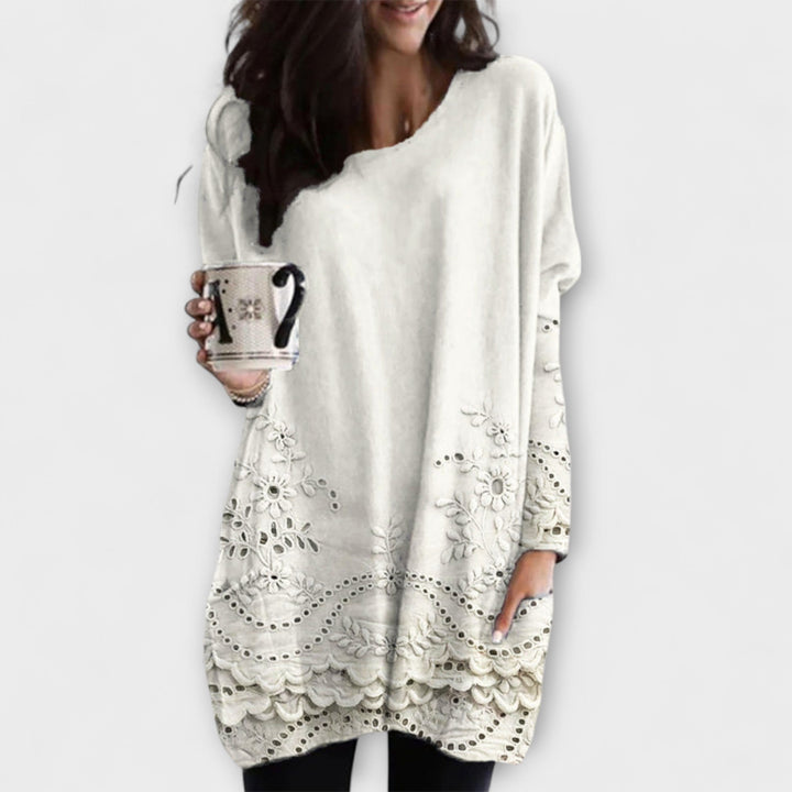 Riley | Embroidered Printed Sweater