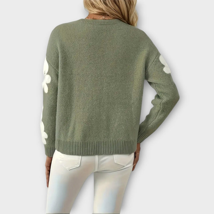 Silke - Cozy Floral Knit Sweater