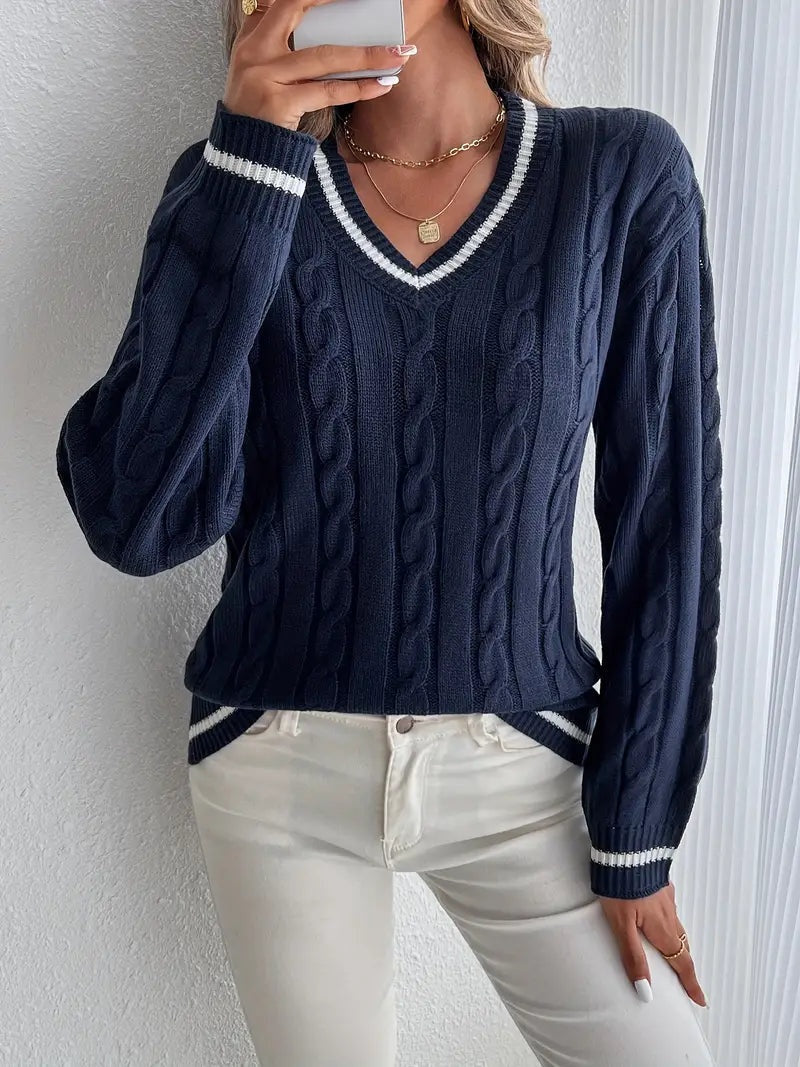 Jersey de punto con escote en V