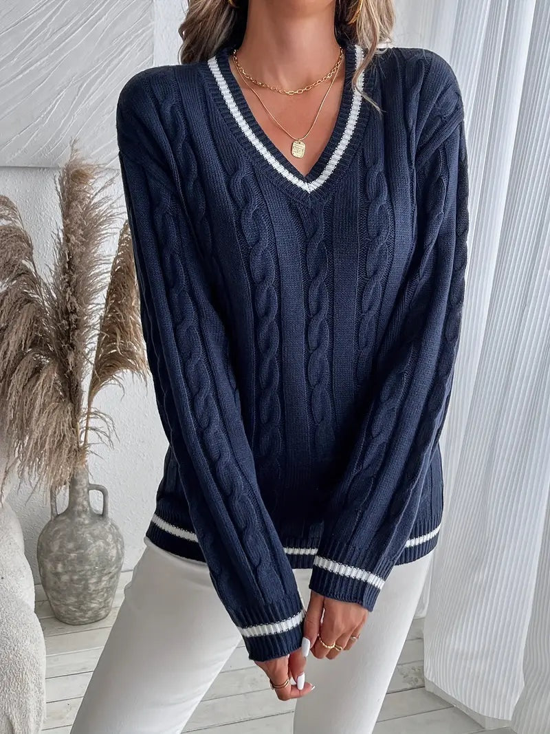 Jersey de punto con escote en V
